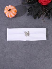 1pc European And American Holiday Punk Style Metal Spider Elastic Hairband, Solid Color Wide Band Headband, Halloween Cosplay Costume Hair Accessory - Multicolor - View 11