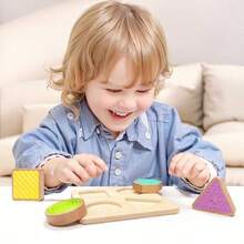 Wooden Shape Sorting Board Toy, Sensory Geometric Blocks, Shape Matching Puzzle, Montessori Early Learning Educational Toy, Suitable For 1-3 Years Old Toddlers - Multicolor - View 3