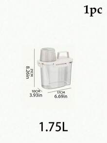 洗衣粉收纳盒，适用于液体洗涤剂，专用收纳桶，洗衣粉凝胶珠收纳容器，带盖大小家用塑料桶，密封收纳 - 米白色 - 查看 14