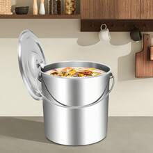 20L Stainless Steel Bucket With Lid - Versatile For Kitchen, Garden, Or Industrial Use, Durable Design, Elegant Finish, Easy To Handle - View 11