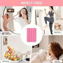 New 1pc/2pcs/5pcs Silicone Phone Back Sticker Square Phone Back Sticker Non-Slip Suction Cup Sticker Anti-Slip Phone Case, Portable Removable Silicone Phone Grip, Phone Case Hook, Supports Hands-Free Selfie Video, Multi-Functional Phone Accessory Suitable For All Models, Compatible With Apple And Android Phones, Can Be Given As A Birthday Gift To Family - Multicolor - View 6