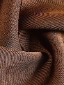 Women Brown Satin Elastic High Waist Bootcut Long Pants Solid Color Flowly Casual Trousers - Coffee Brown - View 5