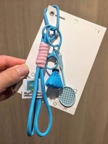 1pc,5 Colors Unisex Badminton Bag Charm, Racket & Shuttlecock Keychain, Sports Pendant For Badminton Lovers, Backpack & Handbag Accessory - Multicolor - View 10