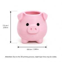 Mini Cute Pink Pig Multifunctional Storage Can, Creative Multifunctional Desktop Organizer, Modern Pink Room Decor, Anti-Drop Multi-Purpose Desktop Organizer, Girly Cute Desktop Organizer, Modern Apartment Desk Accessory, Practical Gift For Girls And Best Friends Back To School - Piggy Multi-functional Storage Jar - View 3