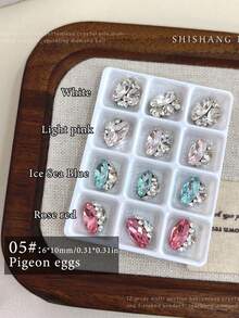 Nail Art Decorations Large Rhinestone 12pcs Set Crystal Rhinestones 3D Nail Stickers Suitable For Gel Nails Shiny - Multicolor - View 14