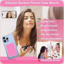 New 1pc/2pcs/5pcs Silicone Phone Back Sticker Square Phone Back Sticker Non-Slip Suction Cup Sticker Anti-Slip Phone Case, Portable Removable Silicone Phone Grip, Phone Case Hook, Supports Hands-Free Selfie Video, Multi-Functional Phone Accessory Suitable For All Models, Compatible With Apple And Android Phones, Can Be Given As A Birthday Gift To Family - Multicolor - View 5
