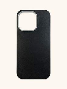 1pc 4-Color Optional Solid Color Lychee Texture Faux Leather Large Window Phone Case, Ins Premium Minimalist Business Solid Color Leather Texture, A Classic Black / B Beige White / C Premium Gray / D Caramel Brown, Faux Leather Matte Lens Raised Full Coverage Anti-Drop Soft Shell, Autumn/Winter Commute Versatile, Suitable For Personal Use And Gift; Compatible With IPhone Case & Galaxy Case, Compatible With IPhone 17 - Multicolor - View 44