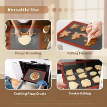 2/4PCS Heat Resistant Silicone Baking Mat, Breathable Mesh Non-Stick Oven Liner, Reusable Baking Sheet Pad, Macaron Cookie Pizza Bread Baking Mat, Home Baking Tool, Heat Resistant Easy Clean, Even Heating Ventilation, Fits Oven Tray, DIY Cookie Pastry Cake Making, Kitchen Baking Dedicated Silicone Mat, Replace Parchment Paper, Material, Essential Baking Accessory For Baking Enthusiasts - Multicolor - View 8