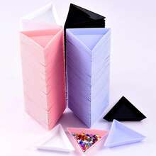 20pcs Triangle Rhinestone Nail Art Storage Box, Jewelry Tray Holder Container, Glitter Cup, DIY Decoration Tool - Multicolor - View 2