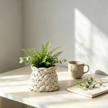 Woven Texture Planter Resin Silicone Mold, DIY Epoxy Resin Casting Mould For Decorative Flower Pot, Reusable Craft Mold For Christmas Halloween Home Table Garden Ornament, For Resin Plaster Gypsum Hand‑Making Project - Mould - View 5
