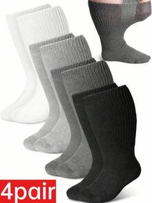 4 Pairs Unisex Loose Non-Binding Socks, Loose Fit, Suitable For Swollen Feet | Plus Size Extra Long Comfortable Sensitive Foot Socks, Elderly Socks, Obese People Socks, No Binding Feeling - View 14