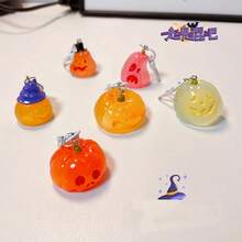 Glow-In-The-Dark Halloween Pumpkin & Ghost Keychain, Translucent 3D Spooky Pendant For Backpack, Handbag, Keys, Party Favor & Holiday Gift - Glow-in-the-dark Charm - View 3