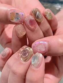 1 Box Colorful Jelly Crushed Stone Nail Art Decorations, Assorted Mix, Transparent Jelly Texture, Includes Green, Yellow, Pink, Purple And Other Rich Macaron Tones, Each Piece Irregularly Shaped With High Transparency, Suitable For Sweet Cool Fun Colorful Summer Style Nail Art - Multicolor - View 3