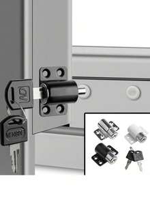 9pcs Sliding Door & Window Anti-Theft Lock Set, Window Security Lock, Anti-Theft Lock, Window Protection Lock, Anti-Pry Key Lock With Limit Switch, Double Security, Suitable For Home, Office Or Store Sliding Windows - Multicolor - View 2