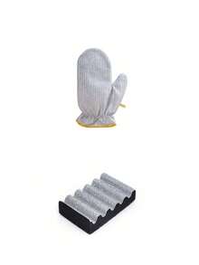 Double-Sided Scrubbing Pad] Heavy Duty Double-Sided Scrubbing Pad With Cleaning Gloves, Coarse And Non-Scratch Double-Sided Scrubbing Pad - Rust-Proof, Suitable For Outdoor Grills, Kitchen Sink Cleaning, Metal Cookware - Scouring Pad, Holiday Gift - Multicolor - View 13
