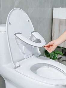 Foldable Toilet Seat Cover, Portable, Space-Saving, Washable And Fade-Resistant, With Cute Cartoon Pattern, Splash-Proof Design, Suitable For Outdoor Use, With Toilet Seat Ring, Easy To Store, Universal Children Splash-Proof - Multiple Styles - View 3