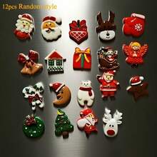 1/3/5/8/10/12pcs Mixed Resin Christmas Fridge Magnets, Christmas Tree & Santa Claus Fridge Magnets, Multiple Styles Available, Suitable For Christmas, Suitable For Ages 14+ - Multicolor - View 18