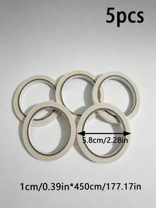 5 Rolls Double-Sided Adhesive Tape, Strong And Durable, Suitable For Gift Wrapping, Halloween, Christmas Decorations, Event Venue Decor, Crafts, Default Width 5mm - White - View 17