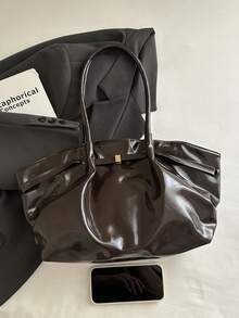 Large Capacity Women's 2026 New Fashion Casual Niche Shoulder Underarm Bag Pleated Commuter Tote Bag - Coffee Brown - View 8