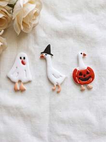 Spooky Clay Cutters Goose Shapes, Halloween Goose Cutter Molds For Polymer Clay Earrings Pendants, DIY Jewelry Making Supplies, Modeling Clay Tools - White - View 4