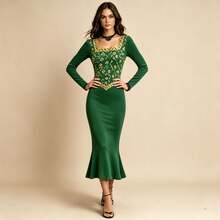 Women Long Dresses - Green - View 5