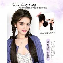 Phụ kiện tóc đuôi ngựa nối tóc tết dạng scrunchie hình bướm buộc tóc đôi, phong cách INS nhẹ nhàng tinh nghịch, tạo độ phồng cho tóc - màu đen - Xem 7