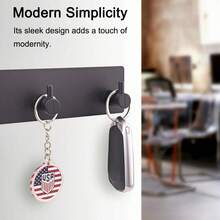 No-Drill Wall-Mounted Key Holder 2/3 Hooks Minimalist Black Self-Adhesive Key Storage Hook Rack, No-Trace Self-Adhesive Wall Hook Rack For Home Entryway Kitchen Bathroom - Multicolor - View 5