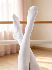 5 Pairs Girls White Dance Tights, High Elasticity Breathable Children Ballet Practice Socks, Durable Anti-Pilling Snag-Resistant, Reinforced Crotch No Sagging, Suitable For Dance Exams And Performances, Soft Skin-Friendly, Girls Daily Wear With Skirts And Pants - White - View 5