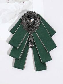 1PC Men's Shiny Faux Gemstone Decorated Bowknot Brooch, Suitable For Stage Performance, Hosting, Banquet, Party Matching - Multicolor - View 5