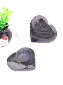 Natural Crystal Heart Polished Ornament, Fireworks Stone Green Serpentinite Heart-Shaped Raw Stone Handheld Piece, Desktop Mineral Decor Ornament - Large Heart - View 12