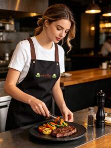 New Couple Hello Apron With Straps, Minimalist Fashionable Breathable Waterproof Oil-Proof Apron For Home Kitchen Cooking And Housework - Apron - View 9