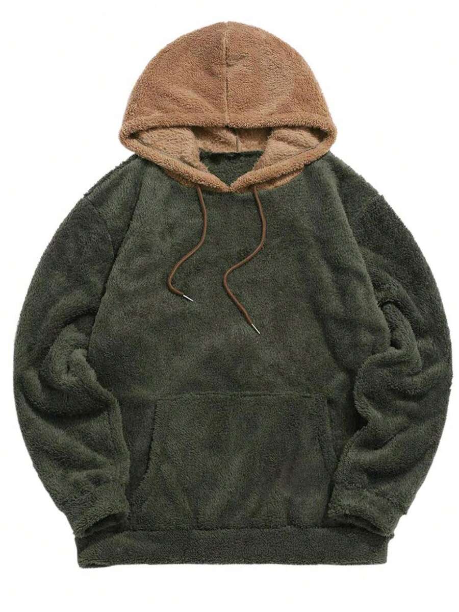 Men's Fashion Warm Long Sleeve Fleece Hoodie / Suitable For Autumn/Winter / Casual Daily Wear - Army Green - View 1