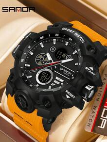 SANDA Men Outdoor Sport Watch, Dual Display 5ATM Waterproof Multi-Function Luminous Military Digital Analog Wristwatch - One Size Fits All - View 14