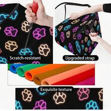1pc Clothing Storage Box, Glowing Footprint Print Storage Bag, Large Capacity Foldable Storage Bag, Suitable For Blankets, Bedding And Clothes, Durable Non-Woven Fabric Material, Strong Zipper, Perfect Holiday Home Gift - Multicolor - View 4
