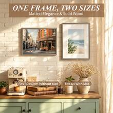 Mosearon 3pcs/1pc Solid Wood Photo Frame - A3, A4, 30x40CM, Multiple Sizes. Home Decor Photo Frame - Can Be Hung On Wall Or Placed On Table. Perfect For Portraits, Landscape Photos And Birthday Photos. Great Gift For Friends. - Solid Wood Photo Frame - View 8