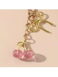 Cherry Creative Keychain Pendant Fruit Small Charm Cherry Keychain Makeup Bag Small Charm - Gold - View 9