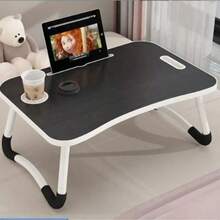 10pcs Foldable Bed Desk With Cup Holder And Tablet Slot, Multi-Function Tray Stand, Perfect For Eating, Reading, Writing On Bed, Sofa, Floor. Stable And Durable, Foldable Picnic Camping Portable Table, No Assembly Required - Multicolor - View 3
