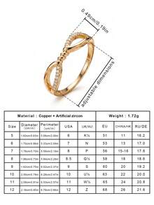Gift Box Style Elegant Cubic Zirconia Ring, Twisted Texture Modern Fashion Jewelry, Non-Fading And Hypoallergenic, Suitable For Women's Daily Wear Or Holiday Gifts - Gold - View 5