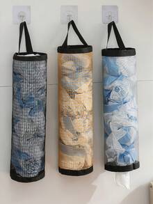 Hanging Plastic Bag Storage Rack Organizer Convenient Garbage Bag Storage Bag Mesh Plastic Bag Holder For Ourdoor Camping Behind Door Storage Kitchen Storage Storage Organizer Home Kitchen Decor Kitchen Essentials Bathroom Kitchen Accessories - Multicolor - View 4
