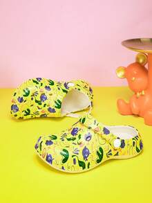 Kids All-Season Printed Slides, Non-Slip EVA Casual Fashion, Comfortable Soft Thick Sole Beach Shoes Clogs Sports Slippers - Khaki - View 3