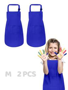 2pcs Adjustable Children's Art Aprons, Durable Cooking Aprons, Suitable For Boys And Girls, With Pockets, For Kitchen, Laboratory Activities, Painting And Baking Crafts - Multicolor - View 30