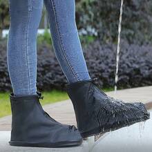 Reusable Waterproof Shoe Covers, Unisex Anti-Slip Rain Shoe Covers, Zippered Shoe Protection Covers, Portable Rain Boots, Suitable For Outdoor Cycling, Walking, Hiking, Travel, Essential For Rainy Days, Suitable For Daily Commute And Various Outdoor Activities - Multicolor - View 3