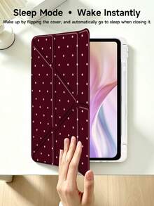 波點酒紅色保護殼，相容 iPad Air 8(M4)2026(11 吋)、Air 4/5 10.9 吋、7/8/9 代 10.2 吋，內建筆槽，相容 Tab S6 10.4 吋、Kindle 第 11 代(2022/2024)、Kindle Clara 2E、Clara Colour、Clara BW(6 吋)及 Libra Colour(7 吋)，可愛女孩風時尚設計，適合生日與節日 - 彩色 - 查看 6