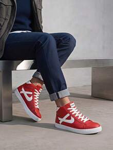 PANAM Men Canvas Shoes - Red - View 1