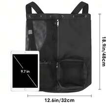 1PC Mesh Drawstring Swim Backpack With Wet Pocket Large Beach Gym Bag With Water Bottle Holder - Mesh Drawstring Swimming Backpack With Wet Bag - View 5