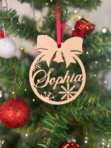 Personalized Christmas Decorations | Customized Name Wooden Ornaments | Pet Paw Print Christmas Decorations | Family Christmas Tree Decoration Gifts - Multicolor - View 7