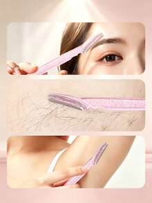 10/5/1pc Crystal Multi-Color Eyebrow Knife Set, Precision Short Blade Facial Hair Trimmer, With Transparent Colored Handle, And Gentle Epidermal Smoothing Tool, Suitable For Eyebrow Shaping, Facial And Body Hair Removal - Multiple Styles - View 5