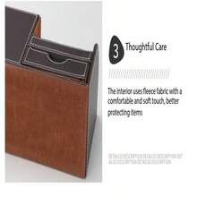 1pc Office Desk Organizer Caddy PU Leather Multi-Function Storage Box For Pens/Pencils, Phone, Business Cards, Remote Control Holder With Small Drawer, Minimalist Leather Creative Multi-Function Stationery Storage Box, High-End Office Desktop Organizer, Business Office Pen Holder, Modern Minimalist Office Storage Box, Multi-Function Desktop Stationery Organizer - Multiple Styles - View 10