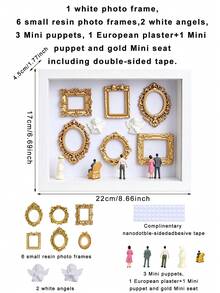 1 Set 6-Inch DIY Mini Museum Shadow Box, 3D Shadow Box Set With Gold Mini Photo Frame And Figurines, Personalized Memory Display, Unique Holiday, Anniversary, Graduation And Special Occasion Commemorative Decoration - Multicolor - View 12