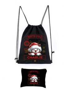 Christmas Exclusive Drawstring Backpack Single Pack! Large-Capacity Canvas Tote Bag, Drawstring And Rope Handle,Creating A Unique Item. Christmas Decoration,Festive Storage Bag With Closure, Suitable For Christmas Eve, Birthday, Secret Santa Gift - Multicolor - View 16